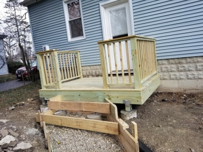 Deck with concrete walkway - 2